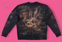 Image 1 of “DEAD BUNNY” CUSTOM BLEACH PAINTED SWEATSHIRT XL