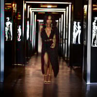 Image 2 of “Leila” Furry Black Gown- 2 Piece