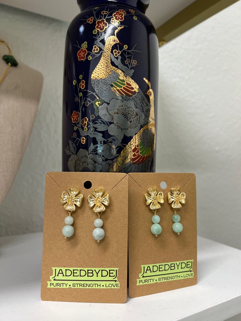 blooming jade earrings 