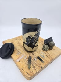 Image 2 of Black Full Moon Crow Travel Mug