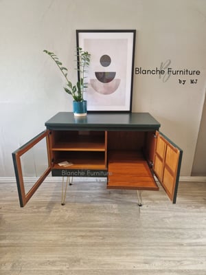 Image of TV / Media Sideboard in Emerald Green on Hairpin legs, by Nathan