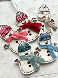 Wooly hat Snowman decoration