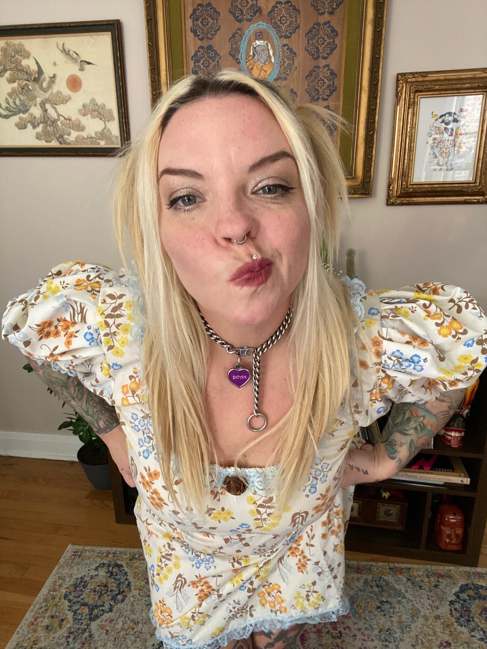 Image of Puff sleeve 70’s flowers