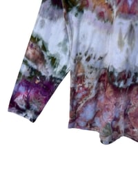 Image 4 of ♻️ UPCYCLED XXL Ladies Long Sleeve Top in Moody Watercolor Ice Dye