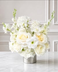 Image 2 of 30 cm all white flower with the stand. 