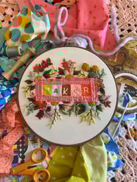 Image 1 of 8” ‘Maker’ letters floral hoop