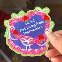 "Social Distancing From Imperialists" Cake Sticker