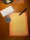 Personal Handwritten Letter from Aron Beauregard