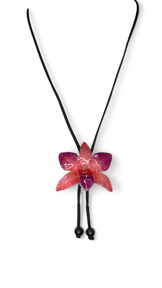 Image of Dendrobium Suede Slider (Pinks & Orange)