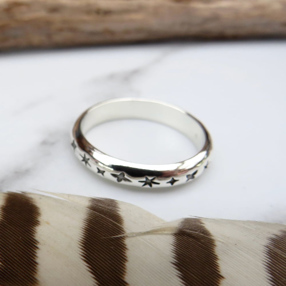 Chunky Rounded Star Ring Sterling Silver