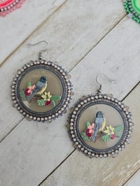Image 1 of Gray Bird earrings 