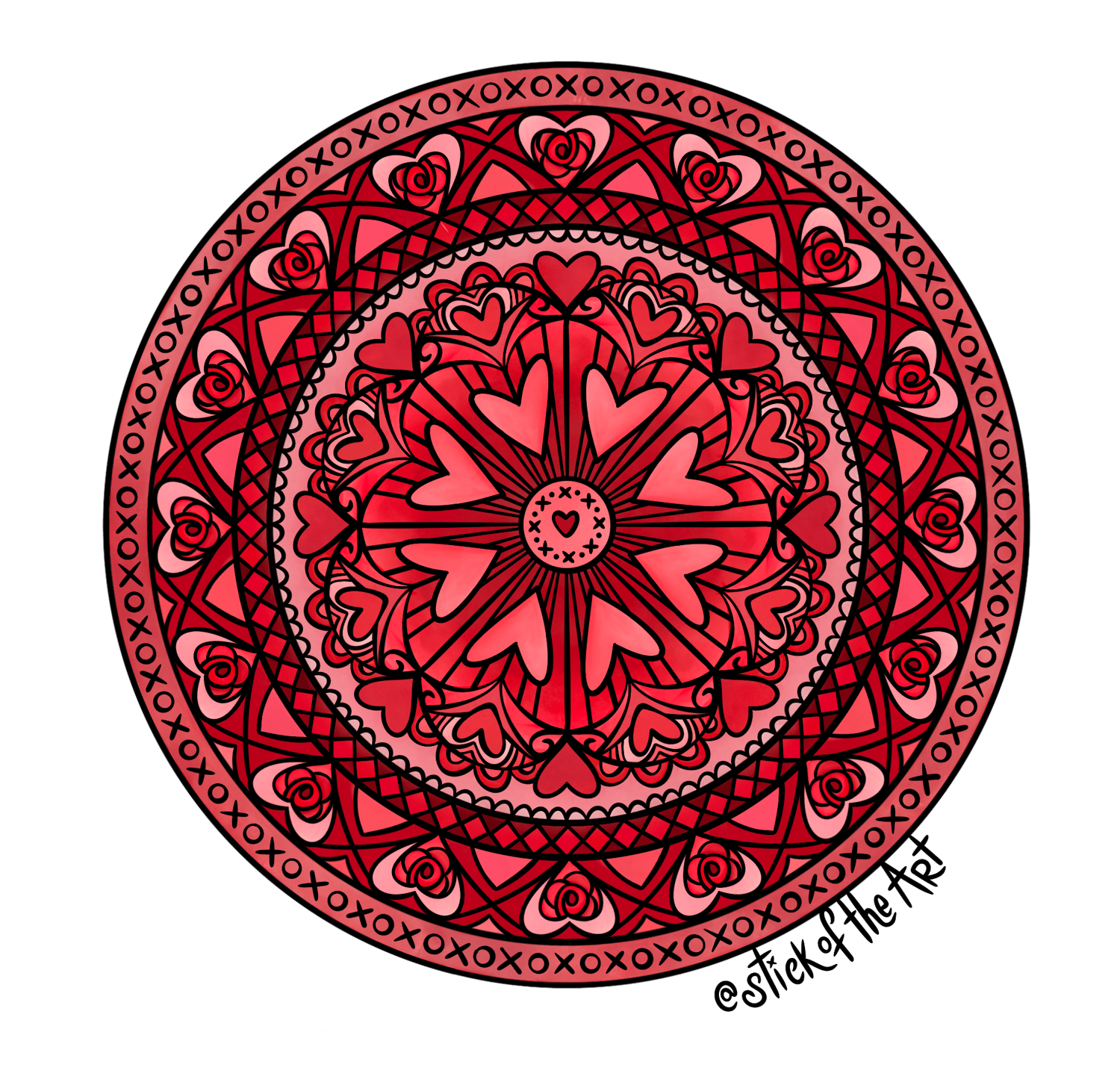 Valentine’s Day Mandala - Sticker