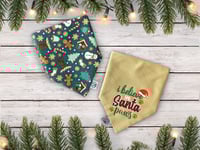 Image 1 of I Believe in Santa Paws / Xmas Gingerbread Reversible Bandana 