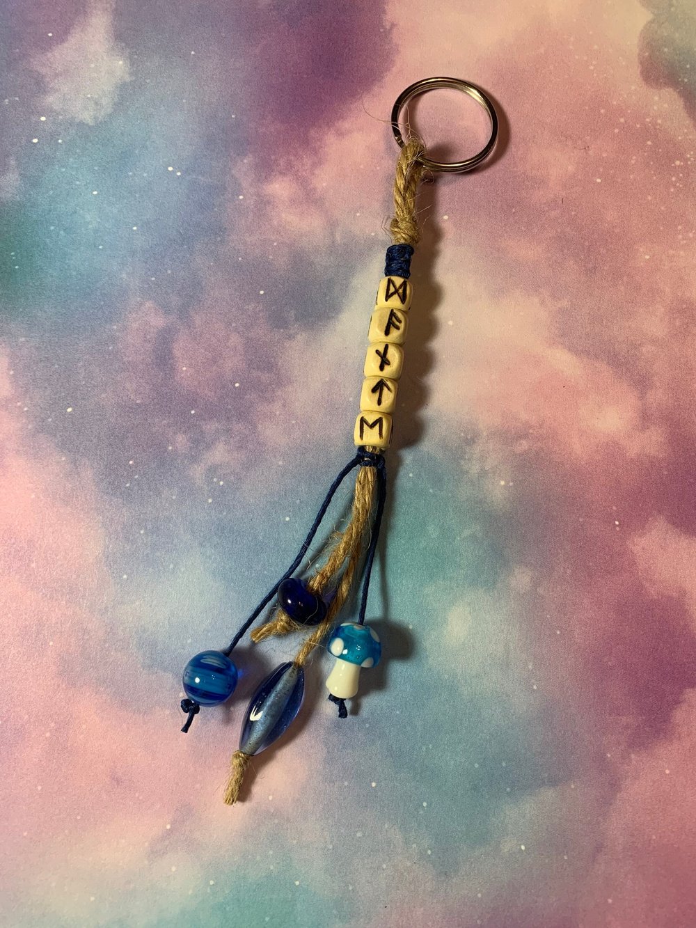 Image of Personalized Futhark Rune Keychain Custom