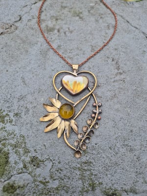 Yellow flowers pendant 