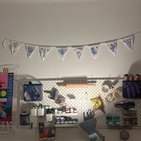 Image 3 of FLAGS linoprinted — BABY BLUE