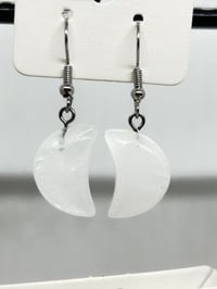Image 1 of Quartz Moon Earrings 