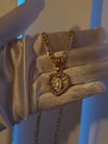 Virgencita Blinged Heart Necklace