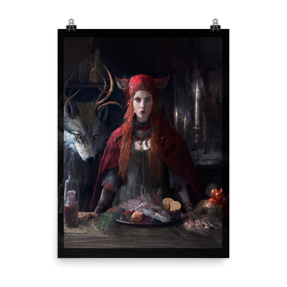 Print - Red Wolf Witch Mother
