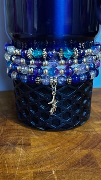 Image 1 of Star Shine Tumbler Blue and Purlple Tumbler Bracelet Stack