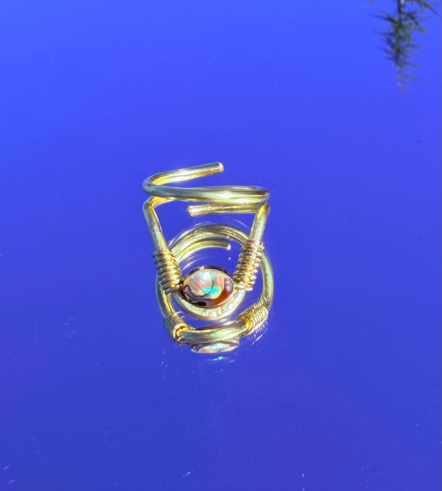Image of Abalone “V” Ring 