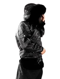 Image 2 of Black 'Le Visere' Fur Lined Leather Jacket 
