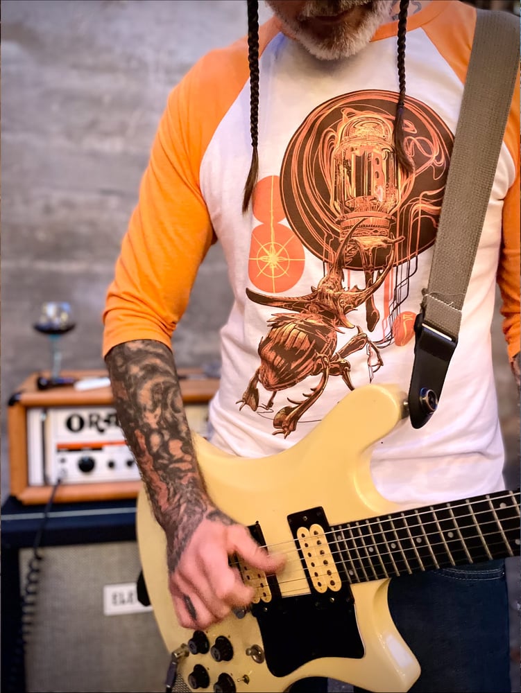 Image of Heart Amplifier baseball T (ORANGE) 