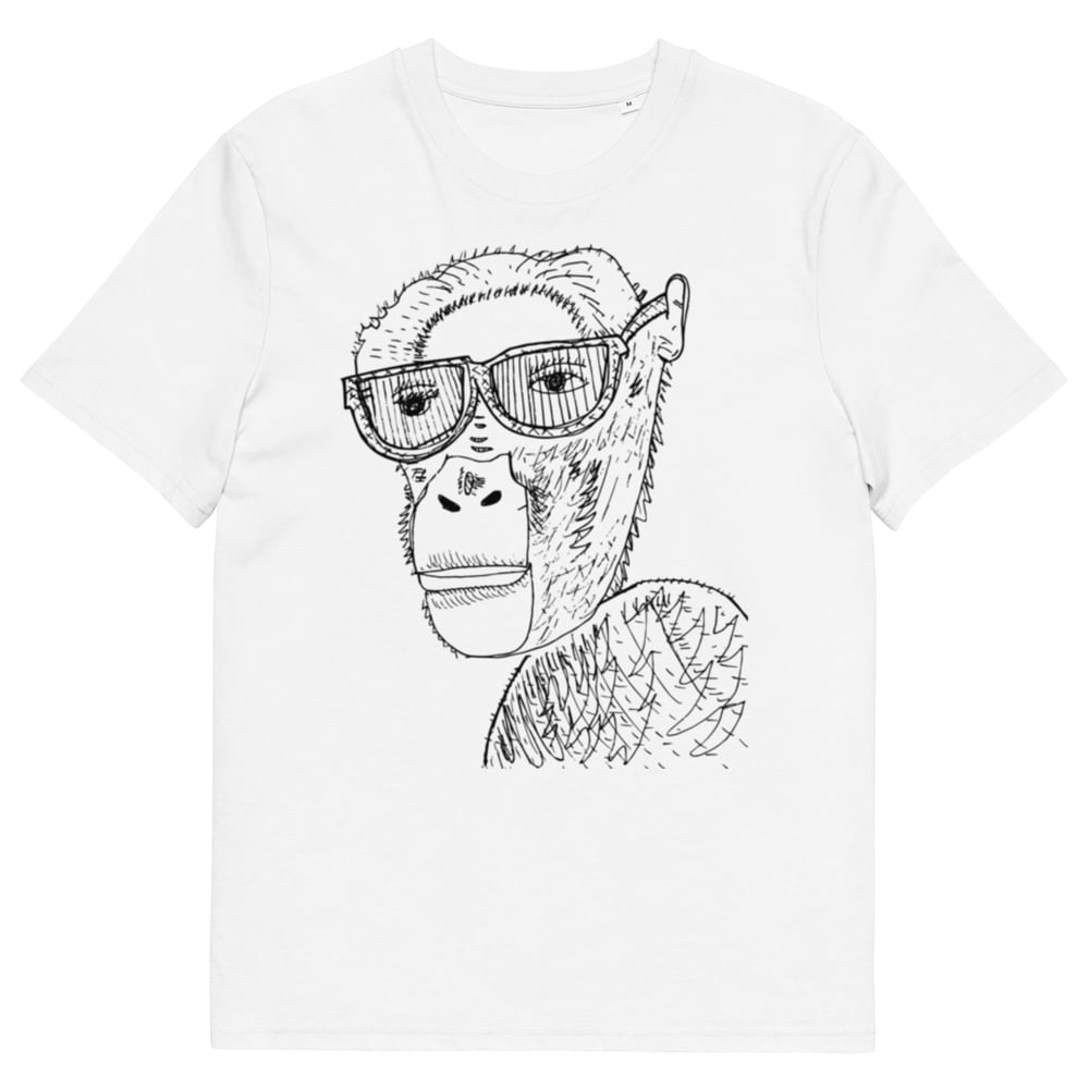 Monkey Wearing Glasses - Unisex organic cotton t-shirt