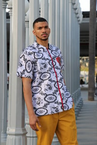 Image 3 of THE BENJI ROSE SHIRT - BLK/WHT