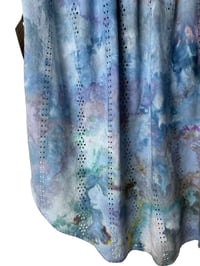 Image 7 of ♻️ UPCYCLED S 100% Cotton Eyelet Top in Soft Muted Ice Dye