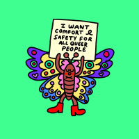 Image 2 of I want comfort & safety for all queer people 🦋 sticker 