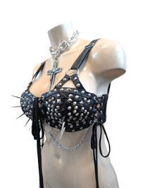 Image 3 of Black spiked bralette