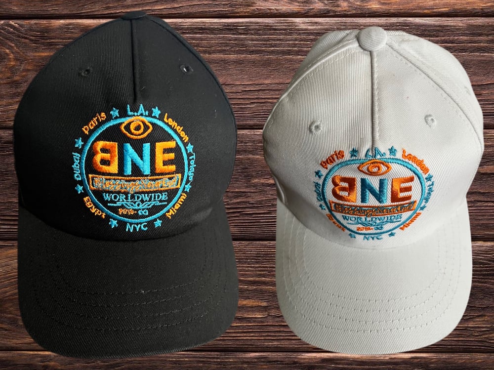 BNE WorldWide Hat 🌍 (orange and blue)