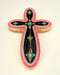Image of Floral Cross Small Black/White/Hot Pink 