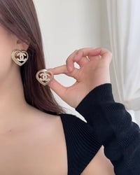 Image 3 of CHANEL HEART EARRINGS 