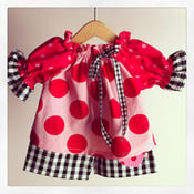 Image of Euro Dots and Herringbone Outfit  Fits 15" Waldorf Doll Ready to Ship
