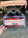 Red Tasty Garage License Plate Frame