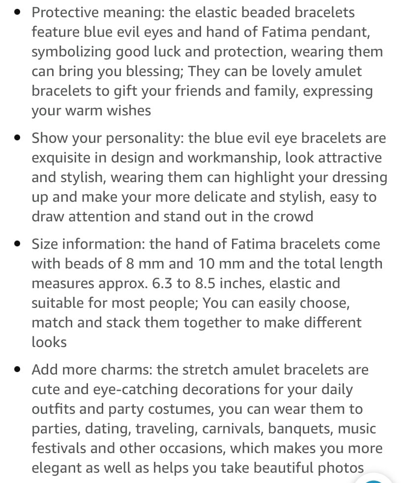 Image of Blue Evil Eye Bracelet for Protection 8mm 10mm