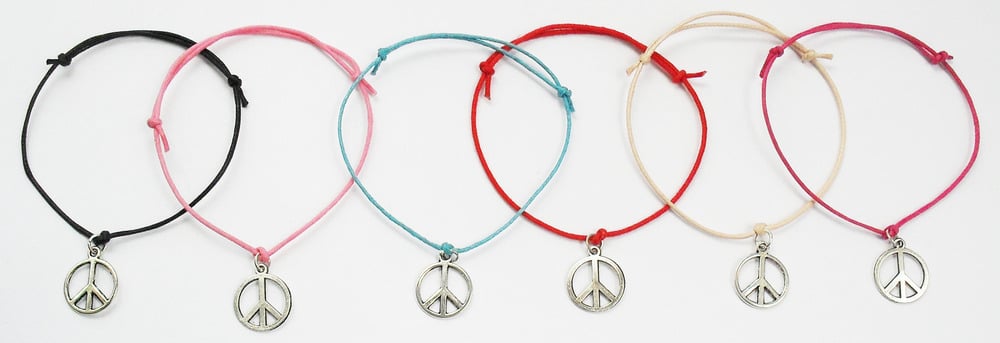 Image of Metaltone peace cord bracelet