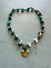 Image 10 of Lone Mountain turquoise and opal 22k charm bracelet