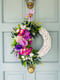 Image of 40cm White Wicker Purple / Pink