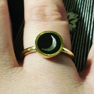 Brass Crescent Moon Ring