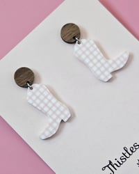 Image 6 of Western Boot Gingham Dangles 