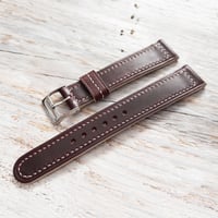 Image 1 of Burgundy Horween Chromexcel With Box Stitching