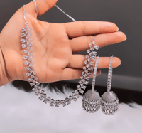 Image 1 of Reasha-  American Diamond Necklace Set  with Earrings