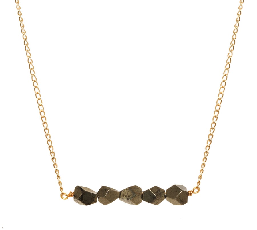 Image of FACETED PYRITE CLUSTER necklace