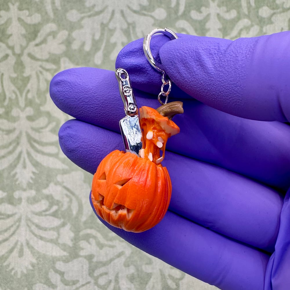 Image of Exploding Head Pumpkin and Bowl EARRINGS