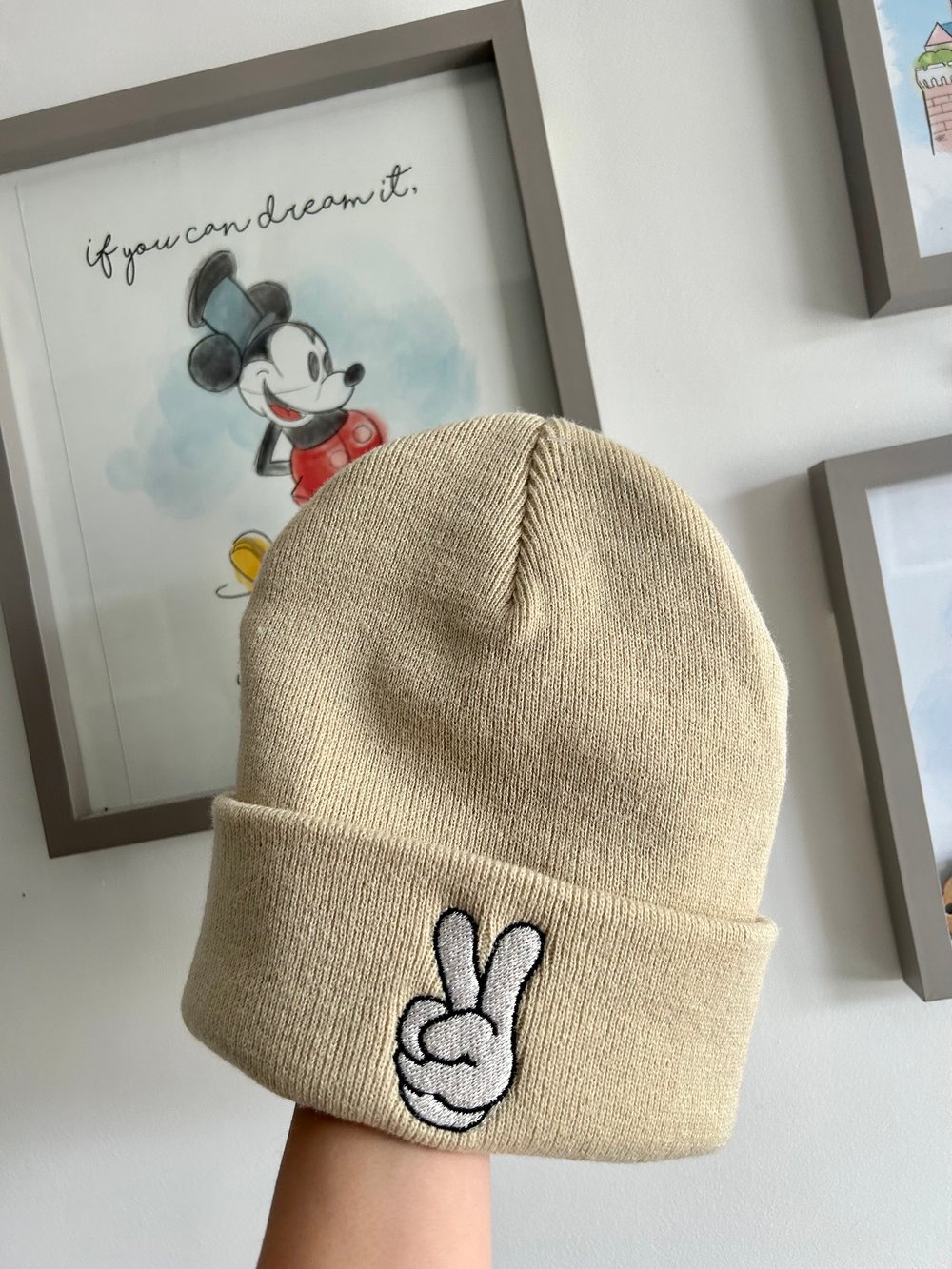 Mickey peace beanie hat