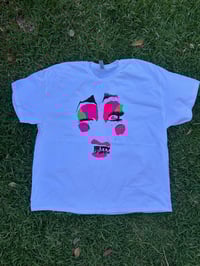 Image 1 of Grumble Face on White with UV active fluro paint 2XL