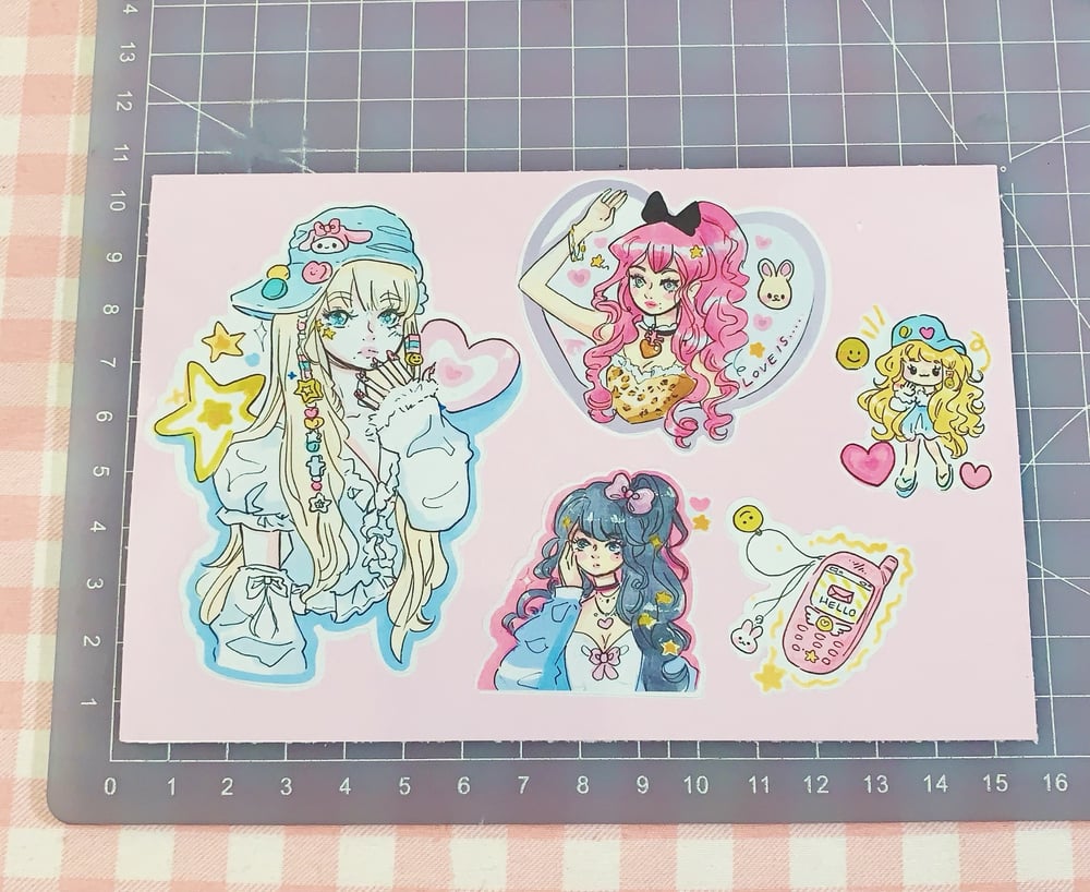 Image of Pink Fashion Sticker Sheet